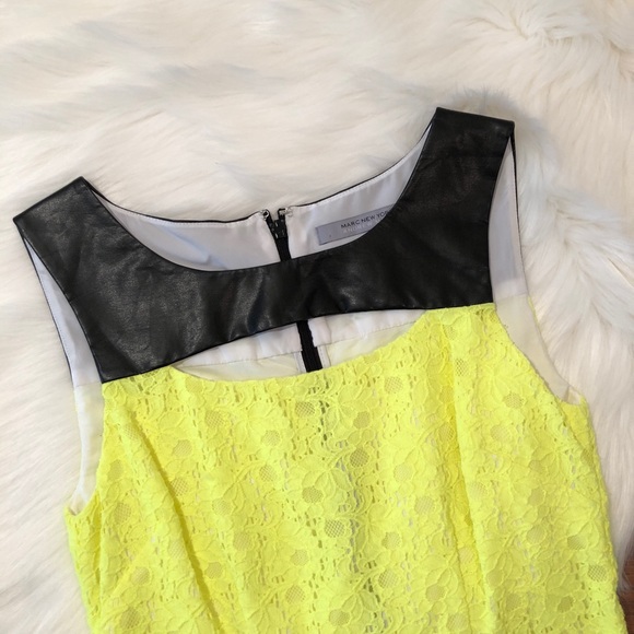 Marc New York highlighter faux leather lace dress - Picture 3 of 8